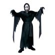 Officielt Ghost Face kostume til teenager med hvid maske og sort kappe