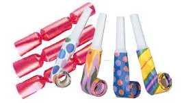 Konfettikanoner, knallerter, poppers og blowouts