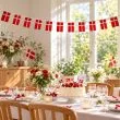 Guirlande med danske flag i polyesterstof – 6 meter langt Dannebrog flagbanner