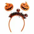 Orange Halloween-hårbøjle med to smilende græskar på fjedre