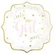 Baby Girl paptallerkner til baby shower og dåb