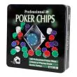 Pokersæt med chips og spillekort