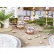 Fyrfadsholder i rose gold og glas
