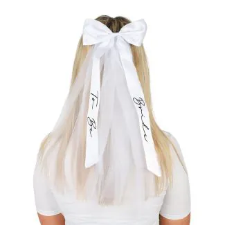 Bride to Be Brudeslør med Hvid Sløjfe