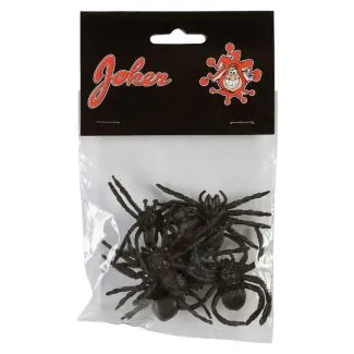 Plastik edderkopper 6 stk. - 5 cm.