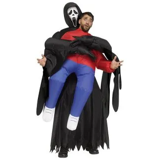 Oppusteligt Ghost Face-kostume til voksne – officielt licenseret