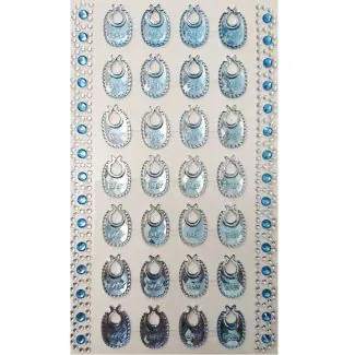 Selvklæbende pynte krystaller - Lyseblå hagesmækker