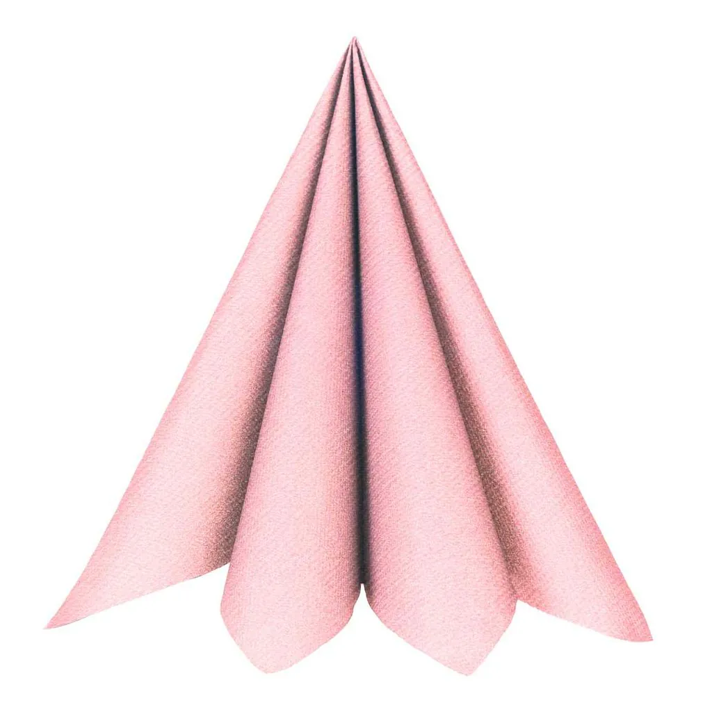 Lyserøde luksusservietter Airlaid 40x40 cm.