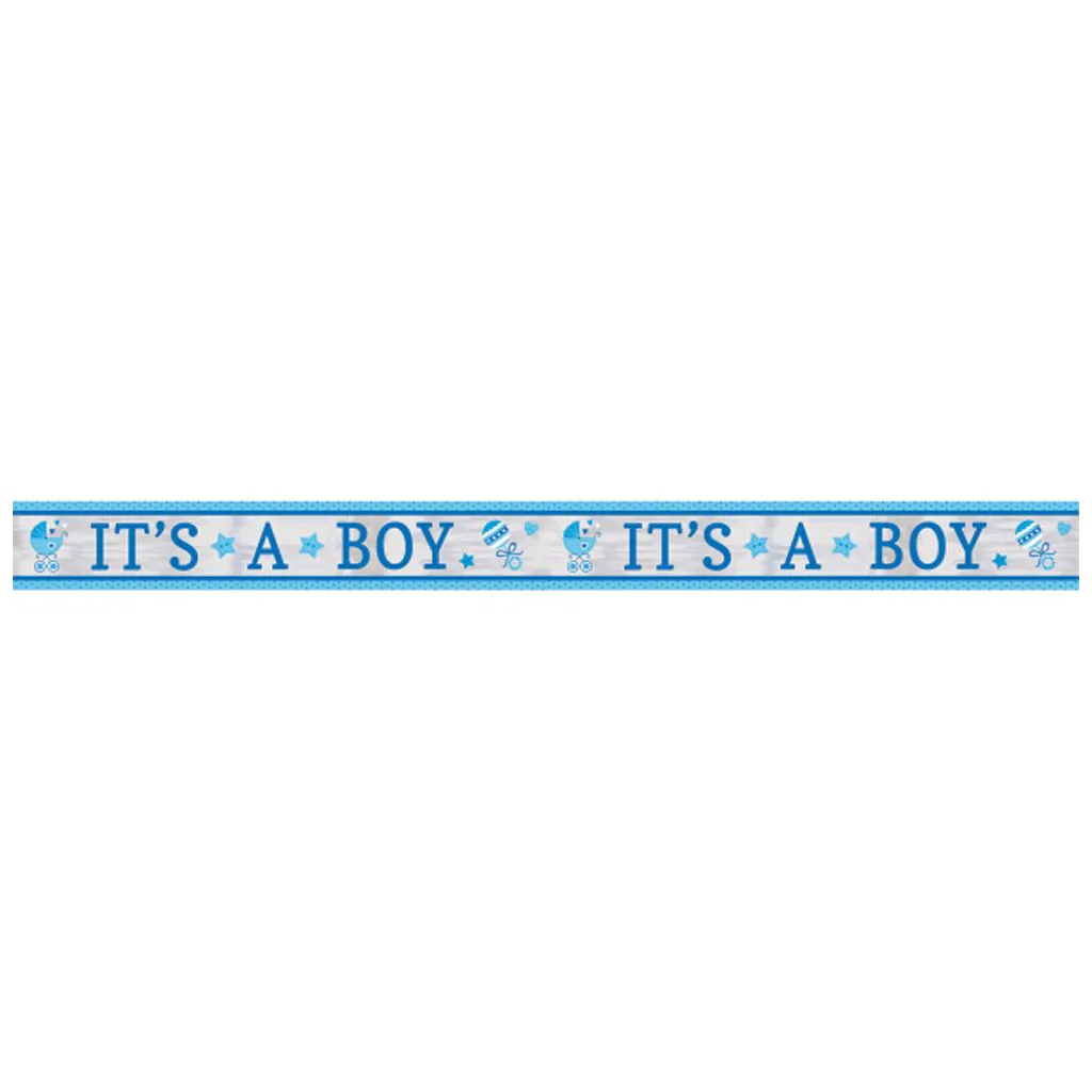 Banner til Babyshower og dåb i lyseblå farver