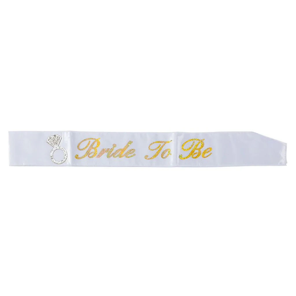 Bride To Be skærf i hvid med guld tekst