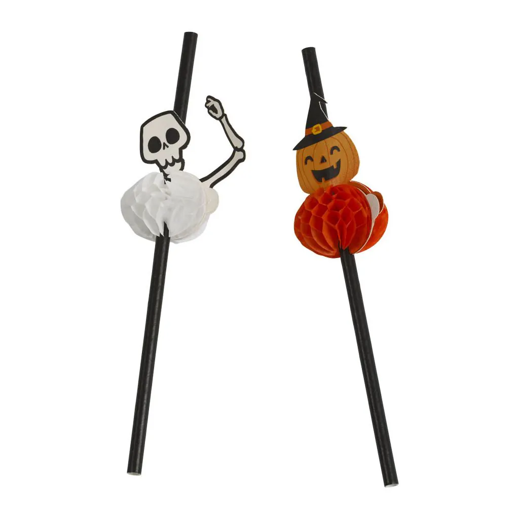 Halloween sugerør med honeycomb figurer