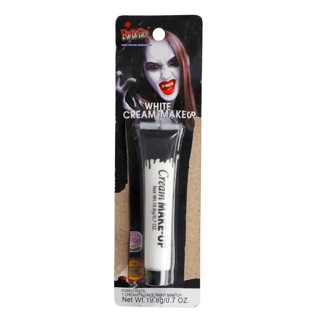Hvid crememaling 19,8 g til Halloween makeup, ansigtsmaling og teater