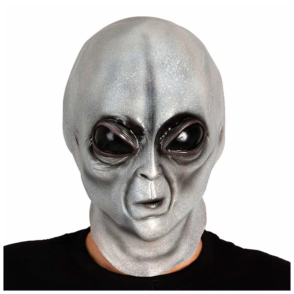 Alien maske i latex | Uhyggelig helmaske | Festkassen.dk