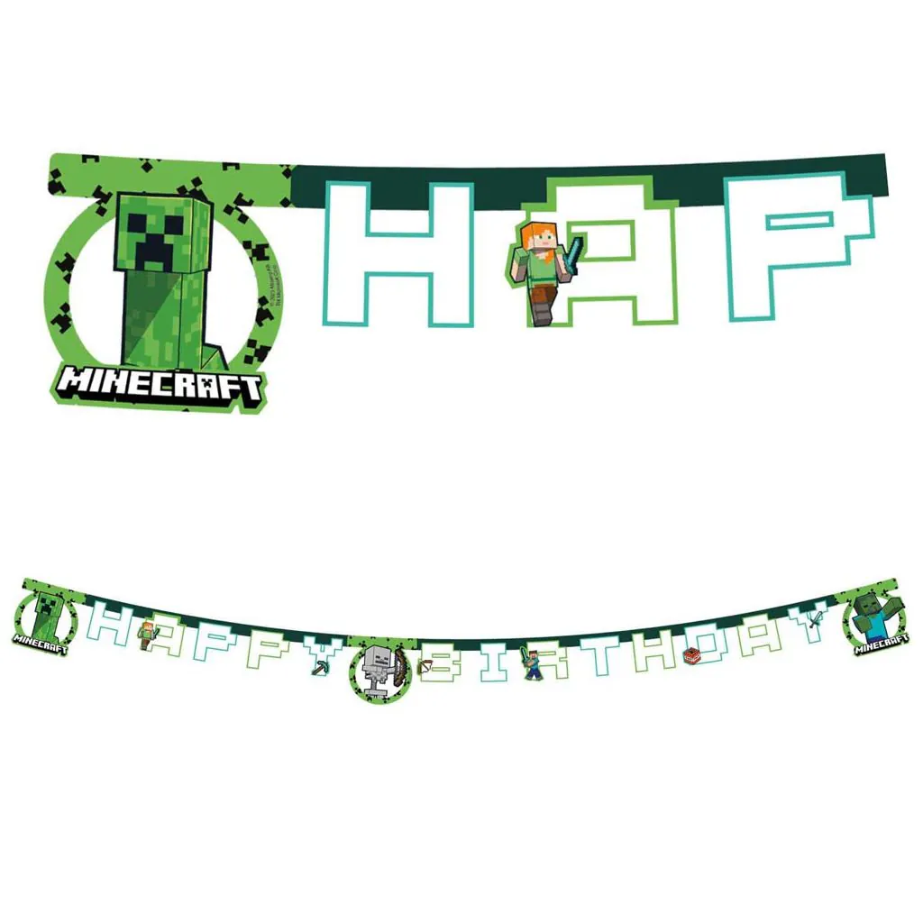 Minecraft fødselsdags banner