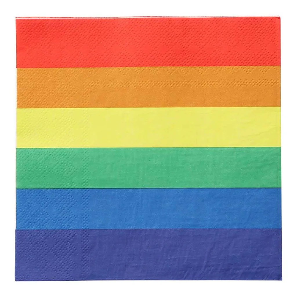 Regnbuefarvede Pride servietter