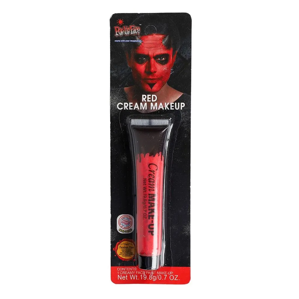 Rød crememaling 19,8 g til Halloween makeup, ansigtsmaling og teatersminke