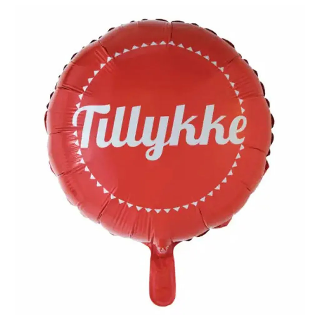 Rød tillykke heliumballon