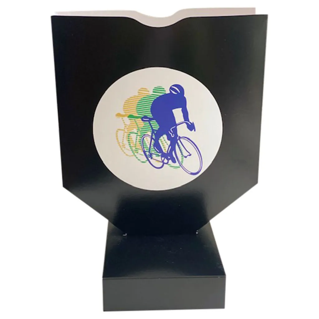 Sort sangskjuler med cykelrytter